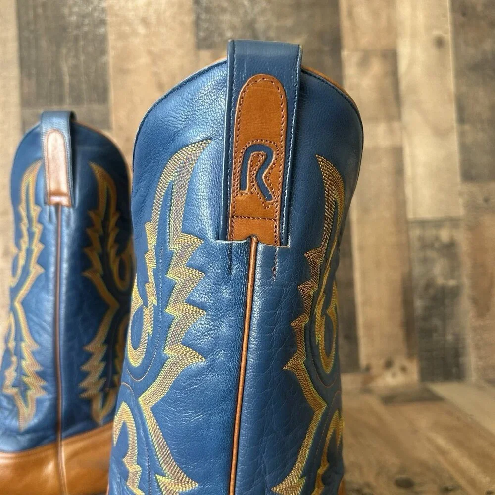 Rod Patrick Vintage Square Toe Western Cowboy Boots Mens 12.5 D - Picture 10 of 12